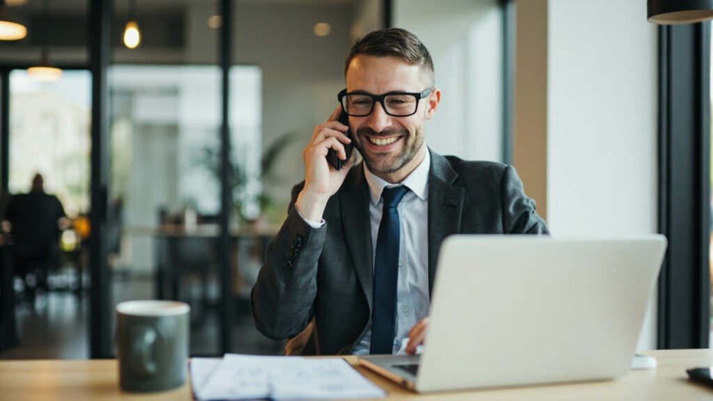 Broker de prepagas llamando a una empresa de su zona